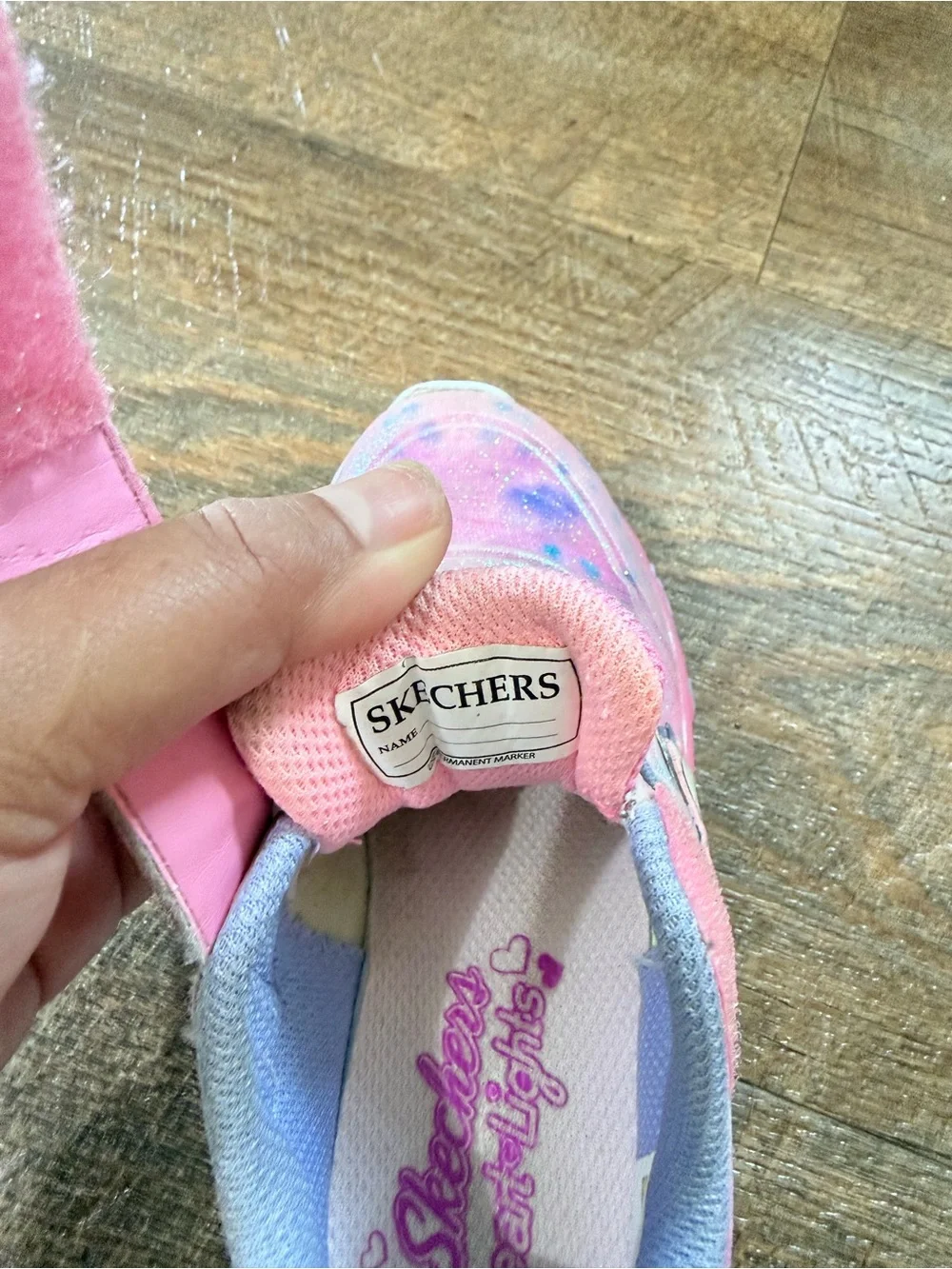 Skechers Pink Pastel Heart Light-Up Kids Sneakers